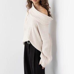 OVERSIZED SLOUCHY OFF THE SHOULDER SWEATER